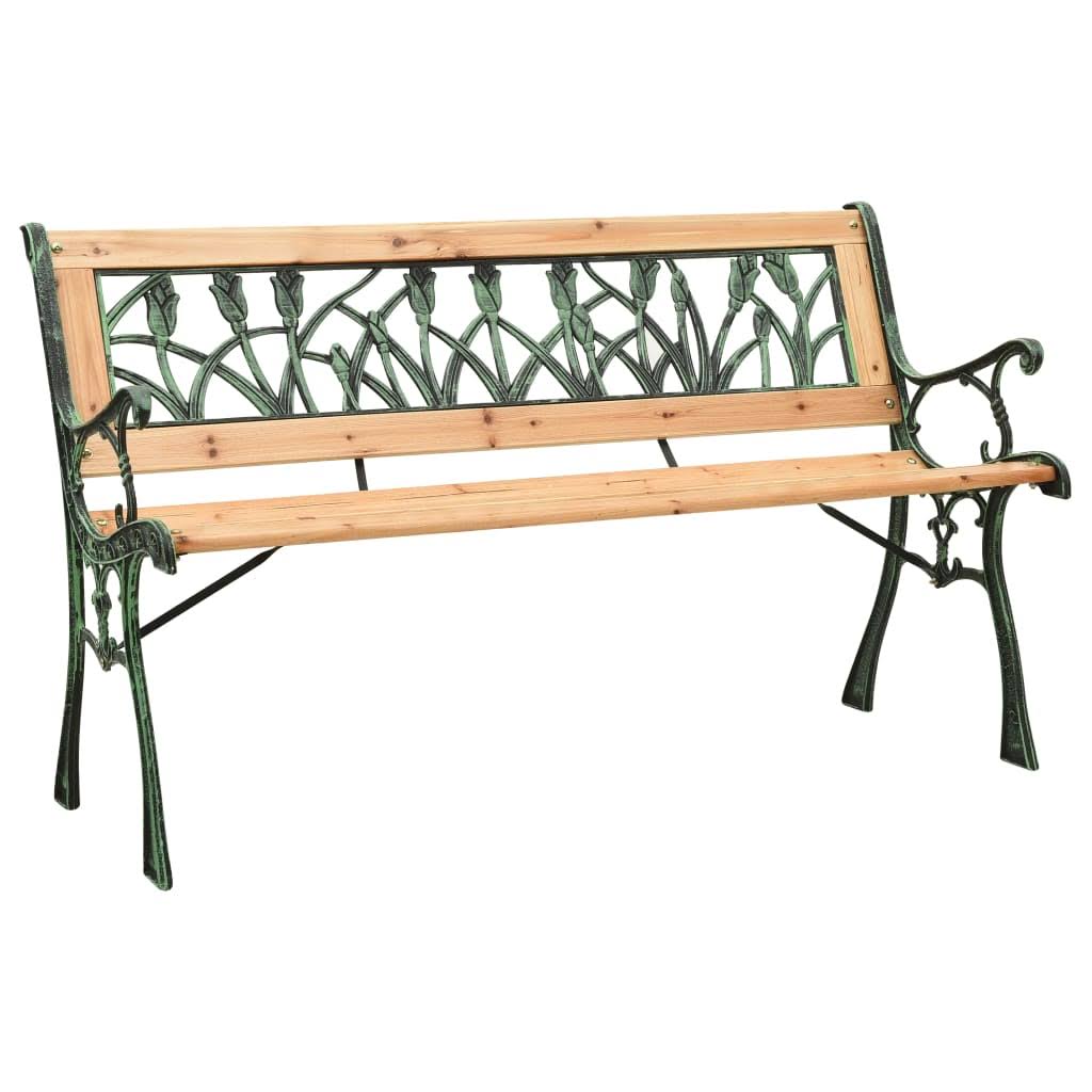 Cast Iron and Solid Firwood Garden Bench P554