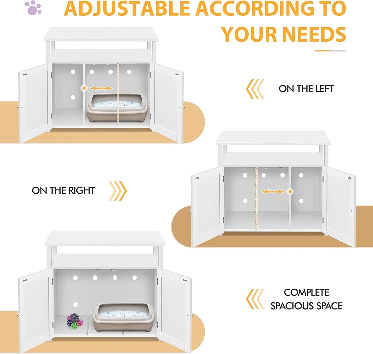 Cat Litter Box Enclosure with Storage Shelf T608531