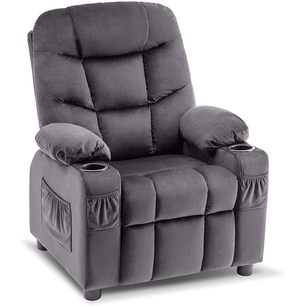 Velvet Recliner Chair with Cup Holders D899450