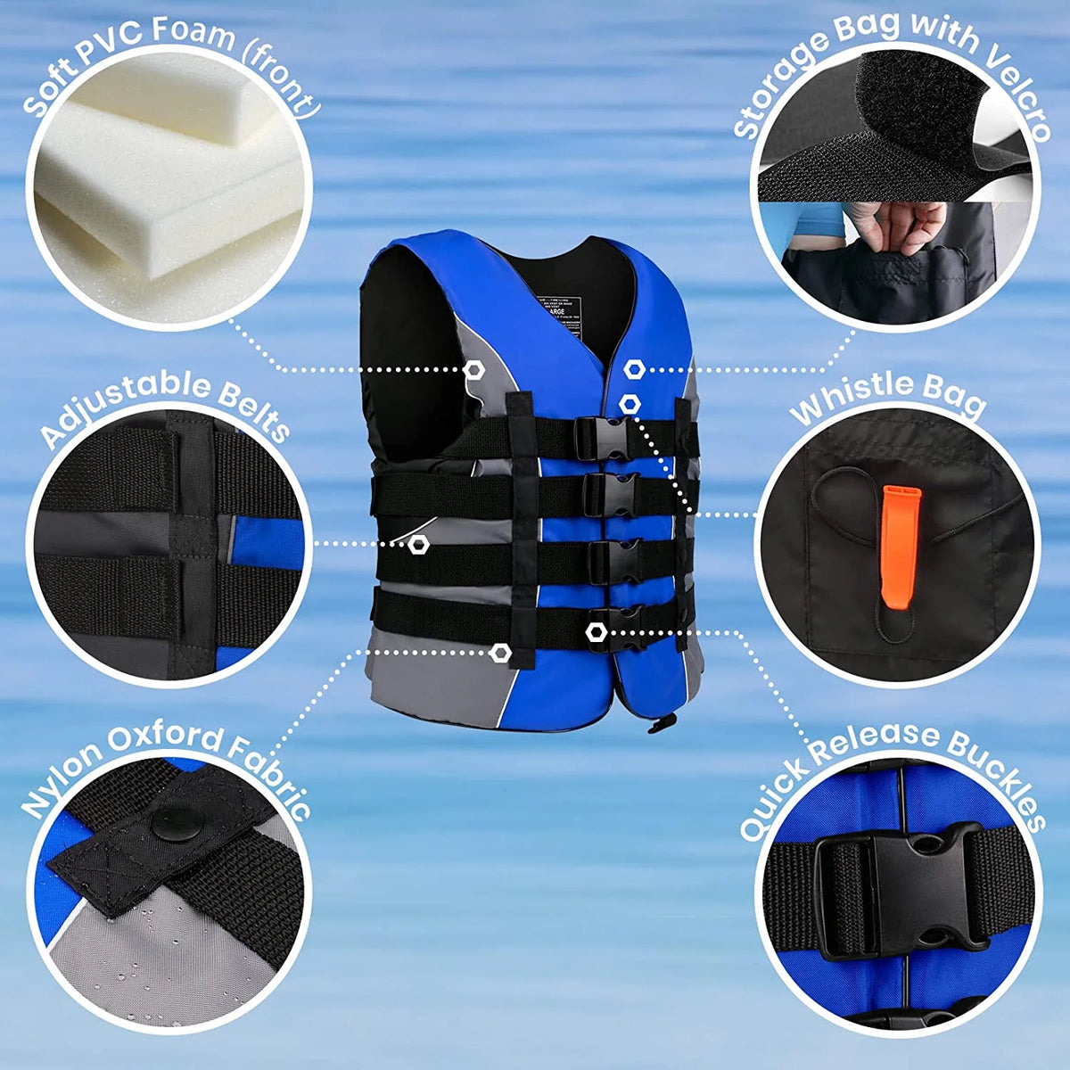 Blue 3XL USCG Approved Life Jacket F20179