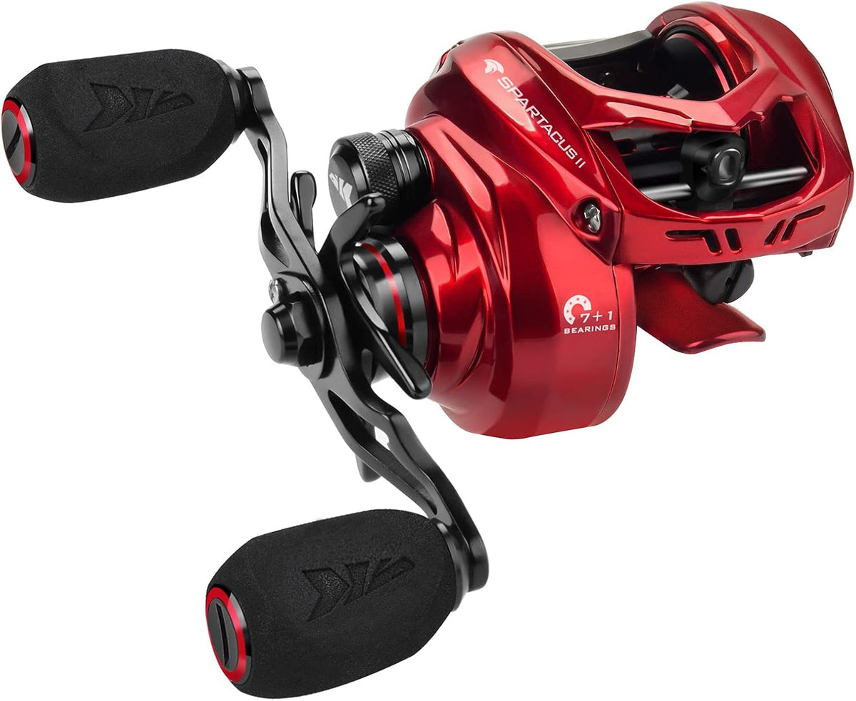 6oz Ultralight Baitcasting Fishing Reel, 17.6 LB Carbon Fiber Drag, 7.2:1 Gear Ratio, Pack of 2 C5566