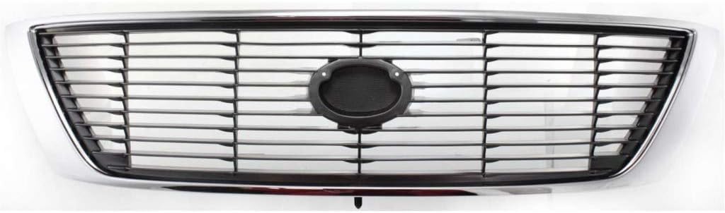 Chrome Shell Plastic Grille Assembly with Painted Silver Gray Insert V2121