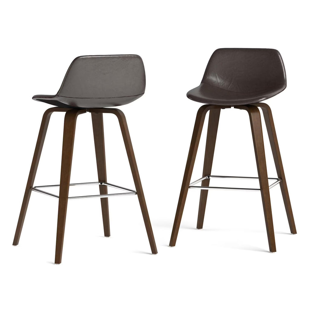 Dark Brown Faux Leather Stool F63725