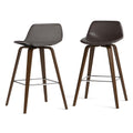 Dark Brown Faux Leather Stool F63725