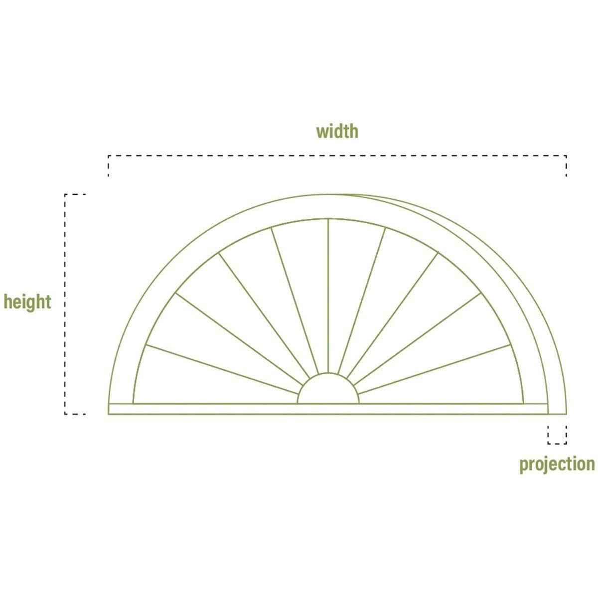 Peaked Cap 3 Spoke PVC Pediment U7112