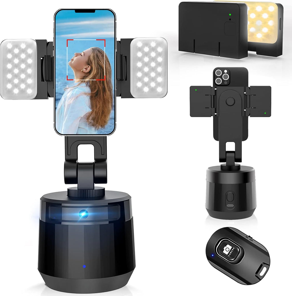 Pack of 2 Auto Face Tracking Phone Holder with Remote and Fill Light Y252735