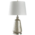 Silver Table Lamp with White Shade I25456