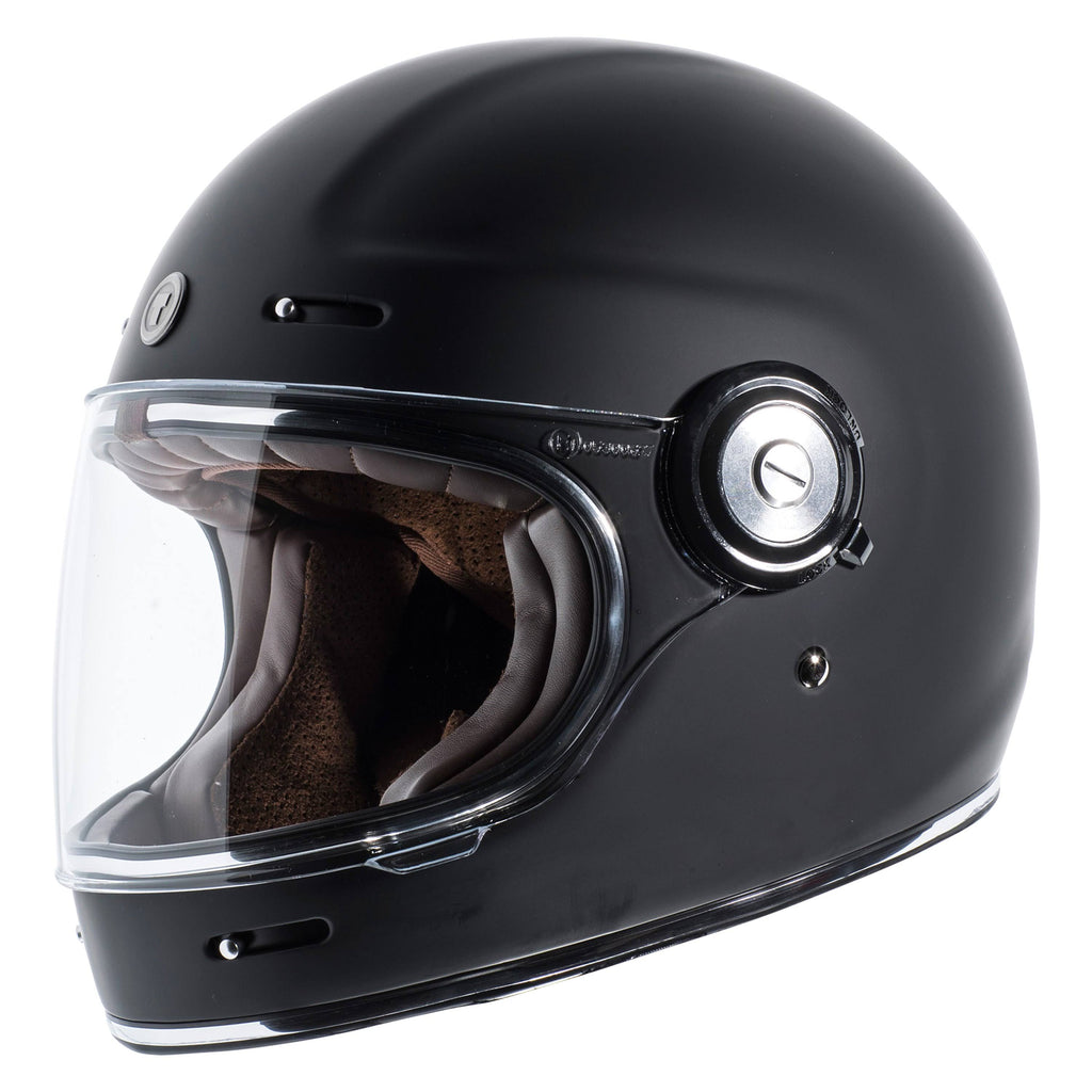 Matte Black Retro Full Face Helmet K946