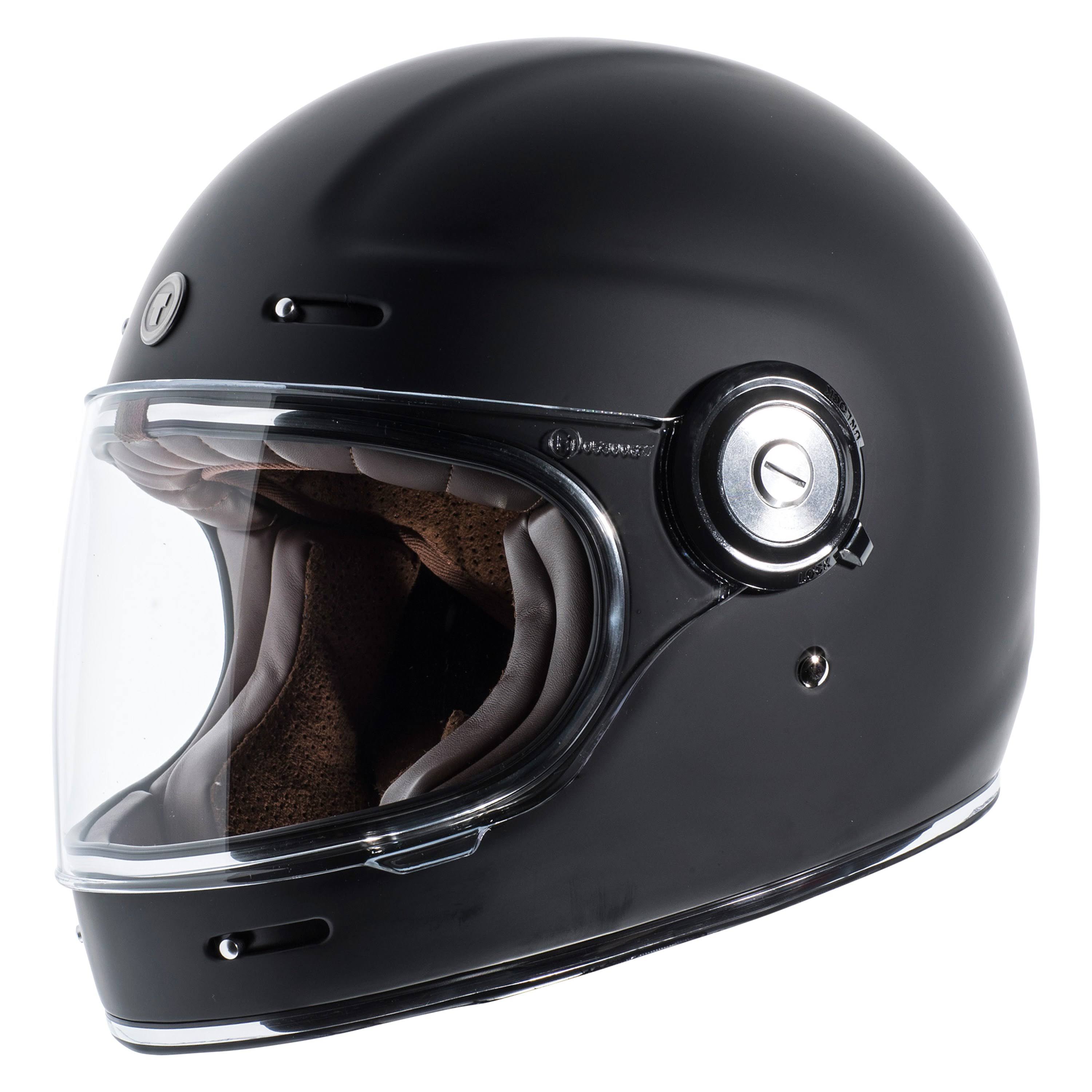 Matte Black Retro Full Face Helmet K946