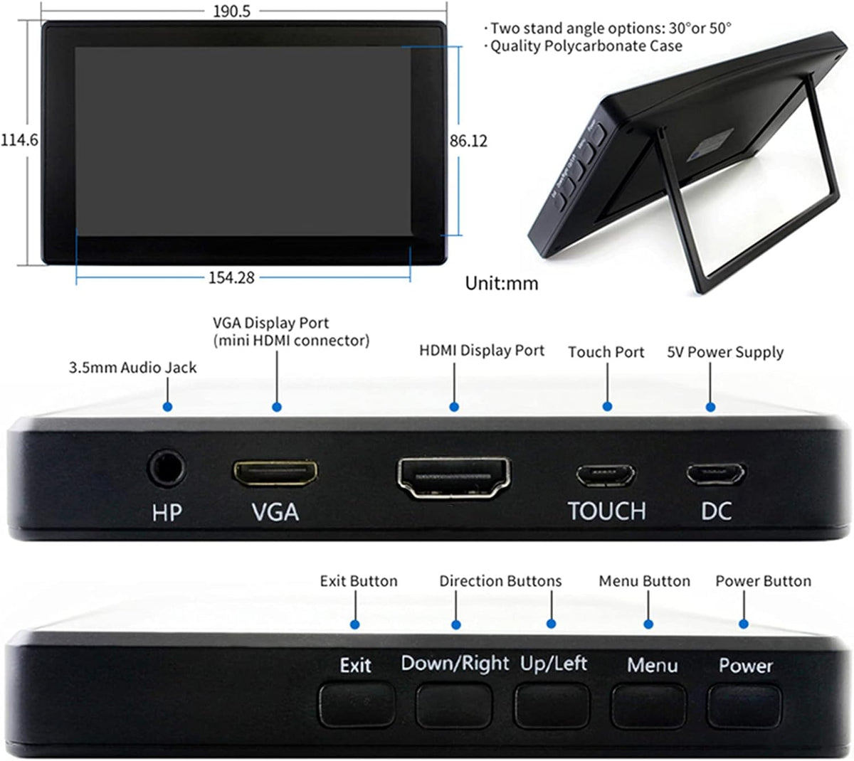 7-inch Capacitive Touch Screen LCD Touchscreen Monitor Q56585
