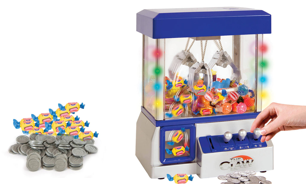 Blue Electronic Candy Grabber Machine Arcade Game with LED Lights Z10042
