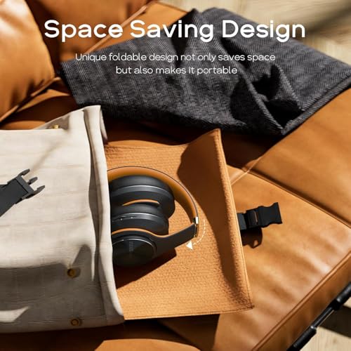 Bluetooth Headphones Over Ear, 90 Hours Playtime, Wireless, Noise Isolating, HiFi Stereo, Black F435786