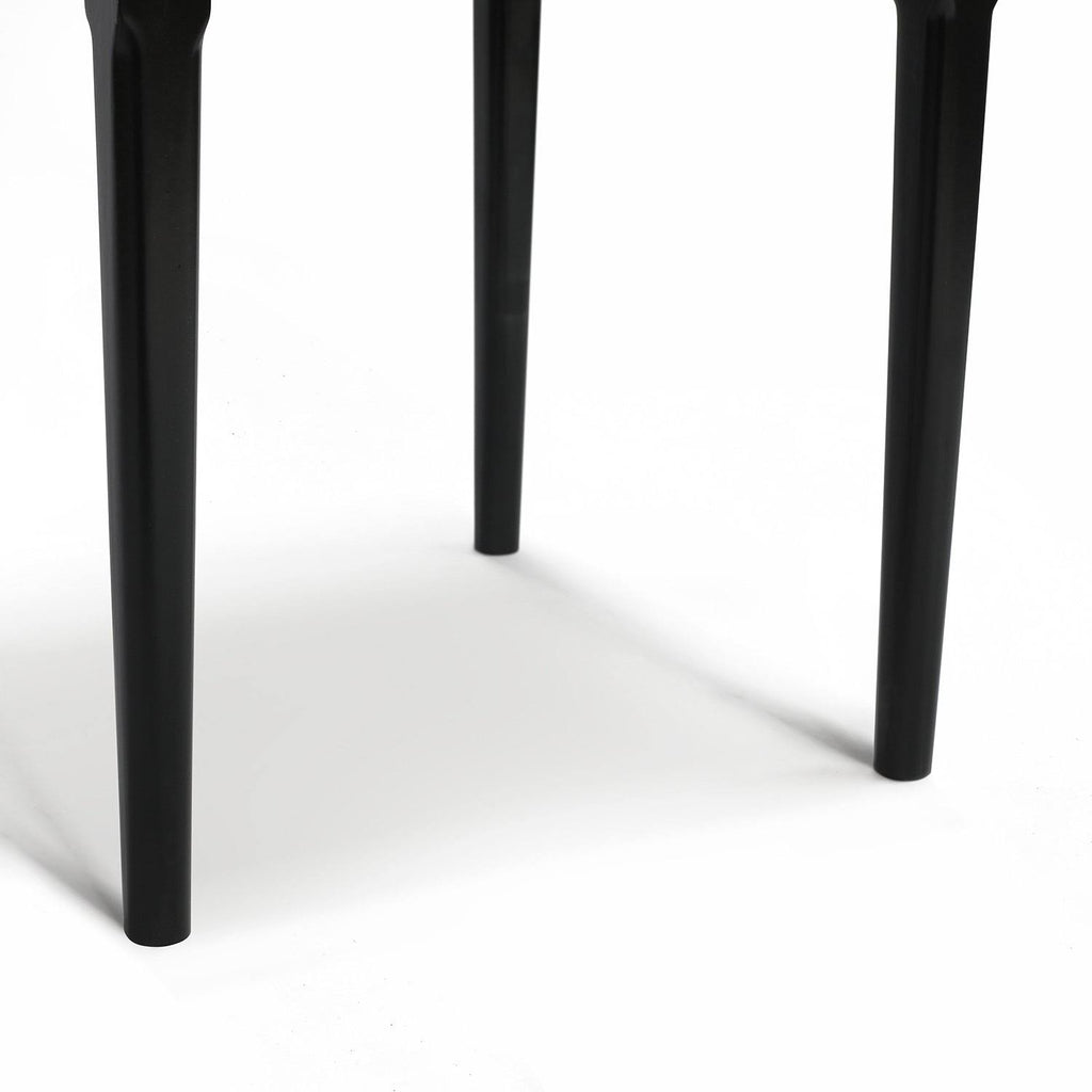 18x22 Square Italian Carrara White Marble Side Table with Black Leg E7598