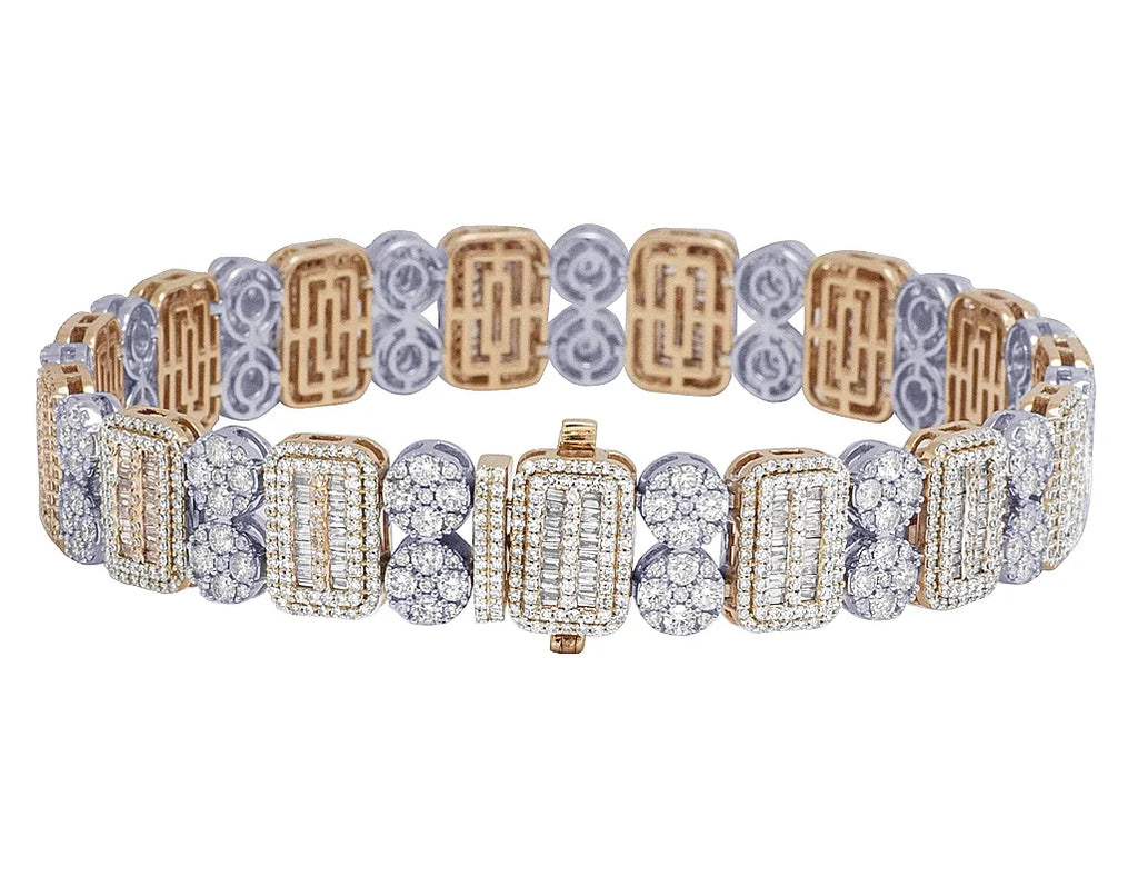 Two Tone Diamond Bracelet 11.75CT 8.5" O61511