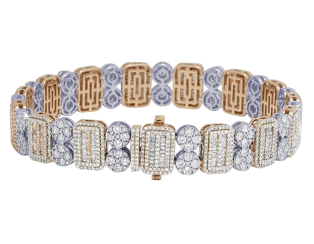 Two Tone Diamond Bracelet 11.75CT 8.5" O61511