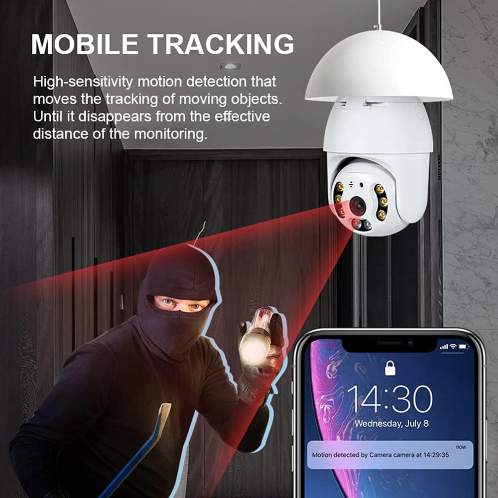 2K 3.0MP Wireless PTZ Security Camera with E27 Bulb Connector M40510