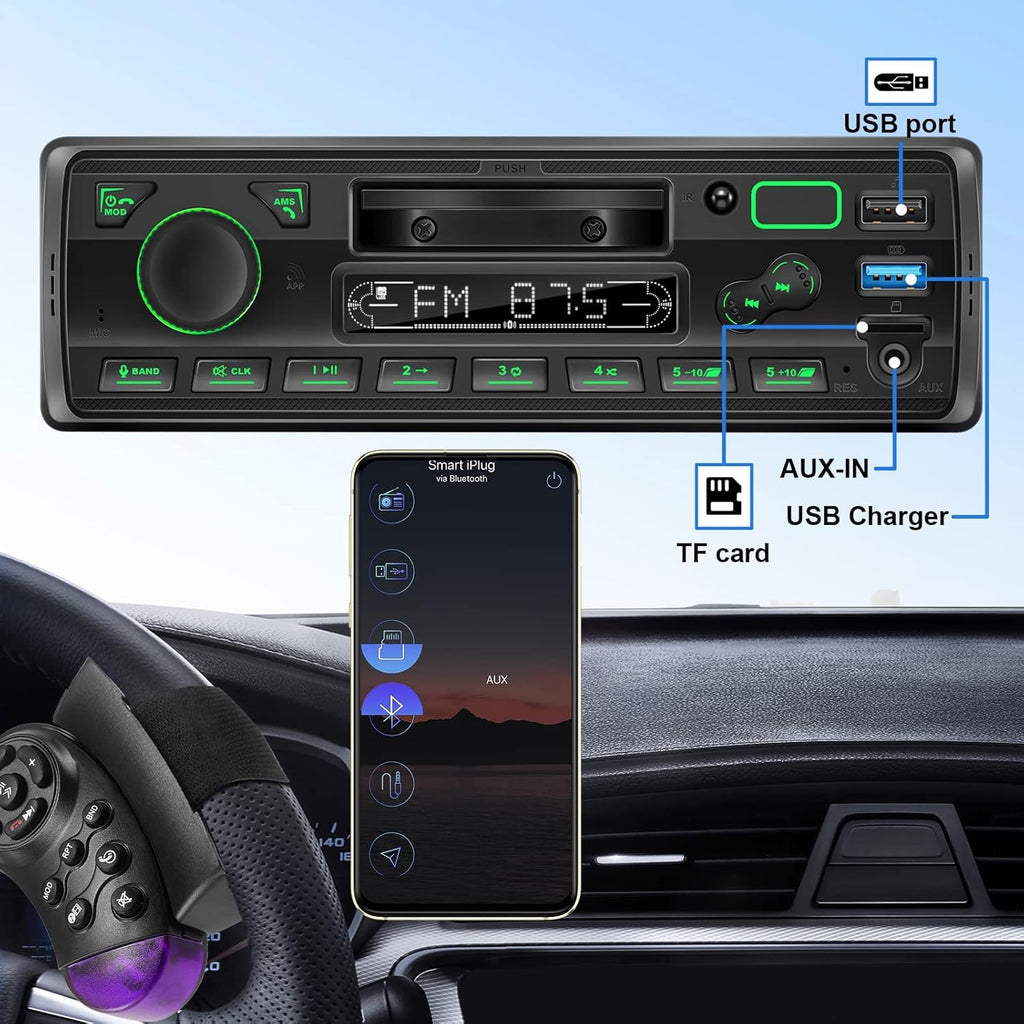 Single Din Car Stereo with Bluetooth MP3 Player, Pack of 2 X14764