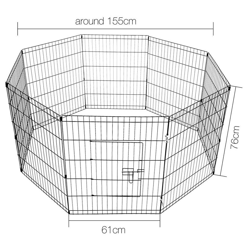 8 Panel Pet Dog Playpen Exercise Cage Enclosure Q222685