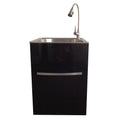 Stainless Steel Utility Sink and Black Drawer Cabinet R2977