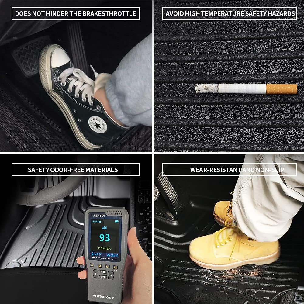TPE Heavy Duty All Weather Car Floor Mats Full Set 1st & 2nd Row Rubber Floor Liners U766