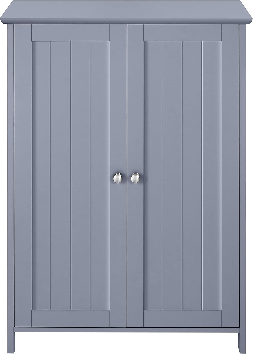 Bathroom Floor Storage Cabinet with Double Door & Adjustable Shelf, 23.6in L x 11.8in W x 31.7in H, White S436