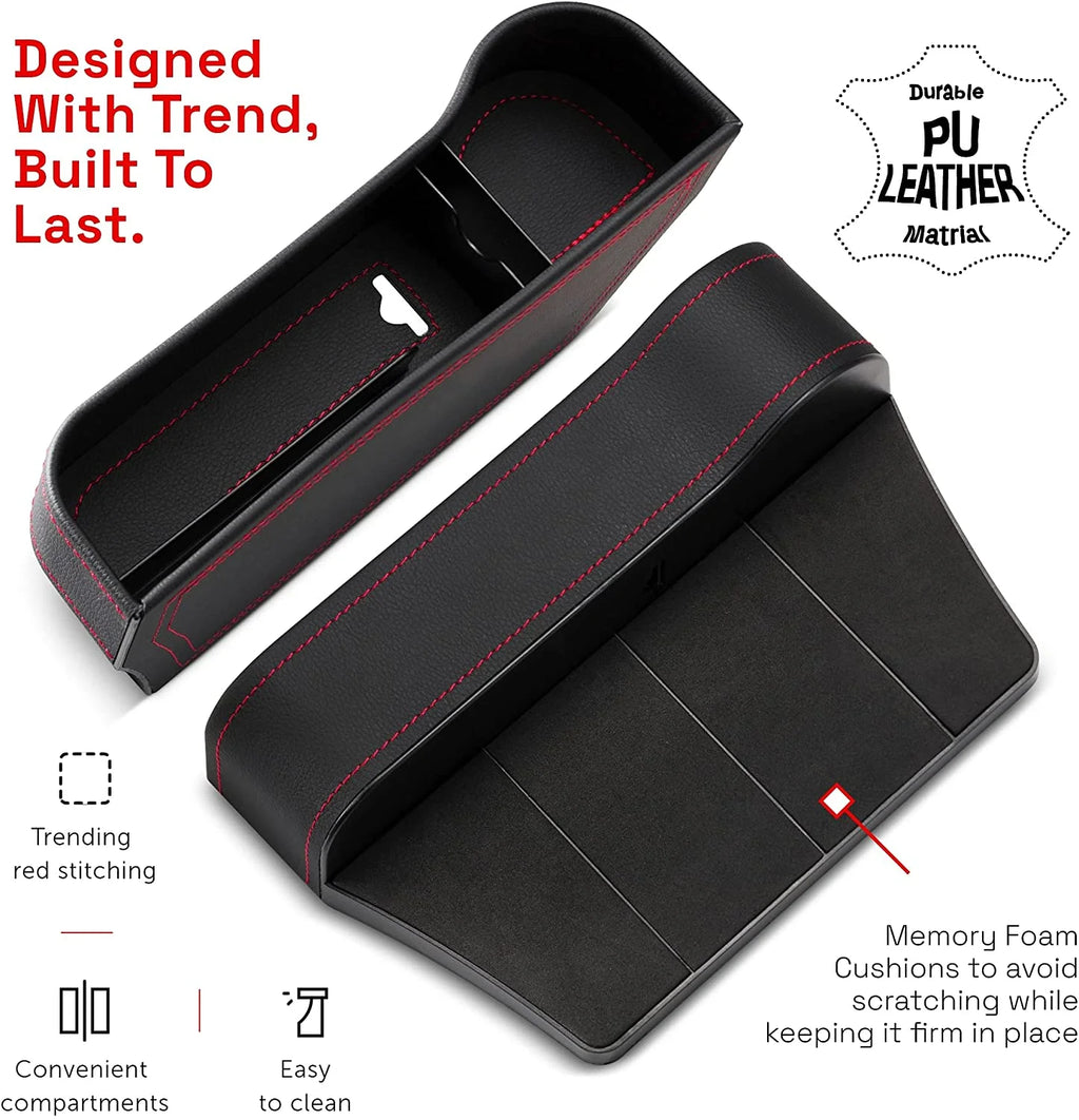 2 Pack Car Seat Gap Filler Organizer with Cup Holder F404549