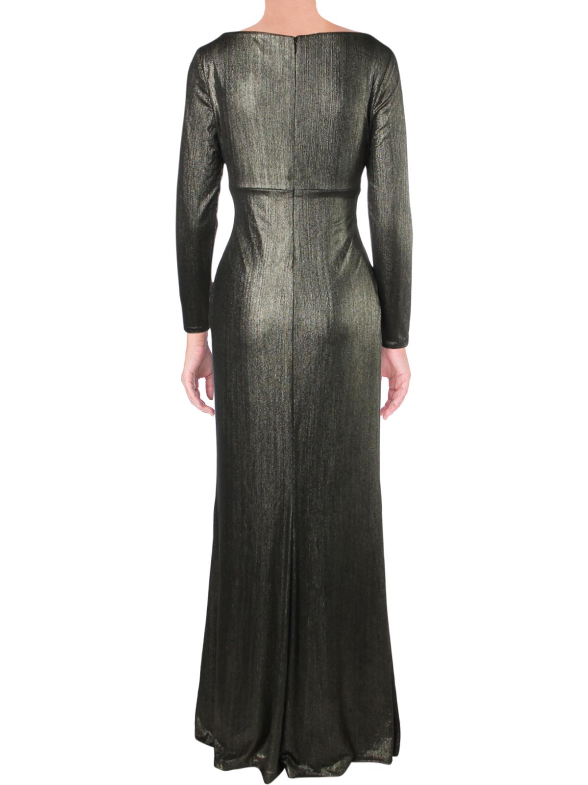 Metallic Cowl Evening Dress P552