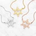 Mini Snowflake Script Initial Necklace L5025