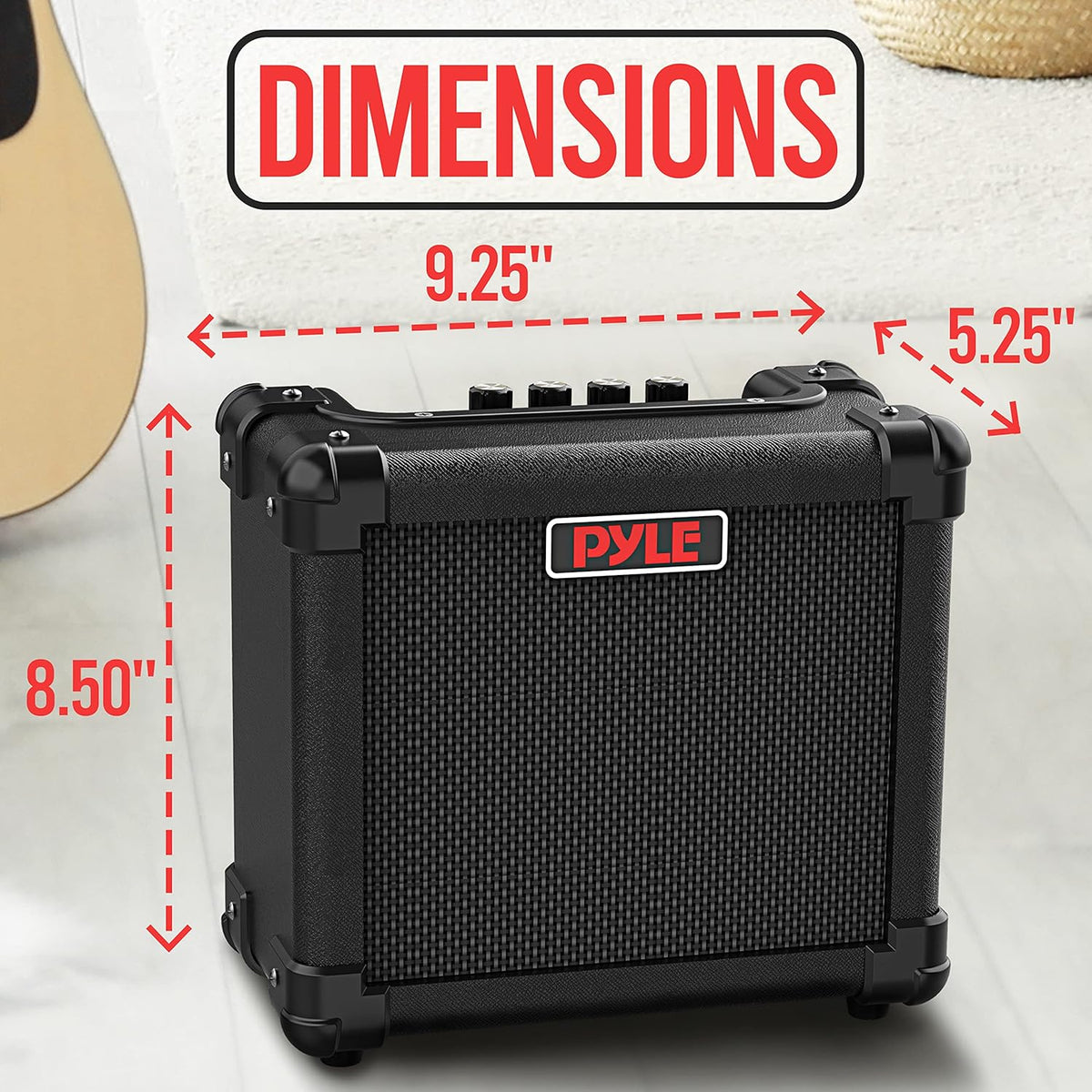 Portable 10 Watt Mini Electric Guitar Amplifier with 5-Inch Speaker, Pack of 2 K6539