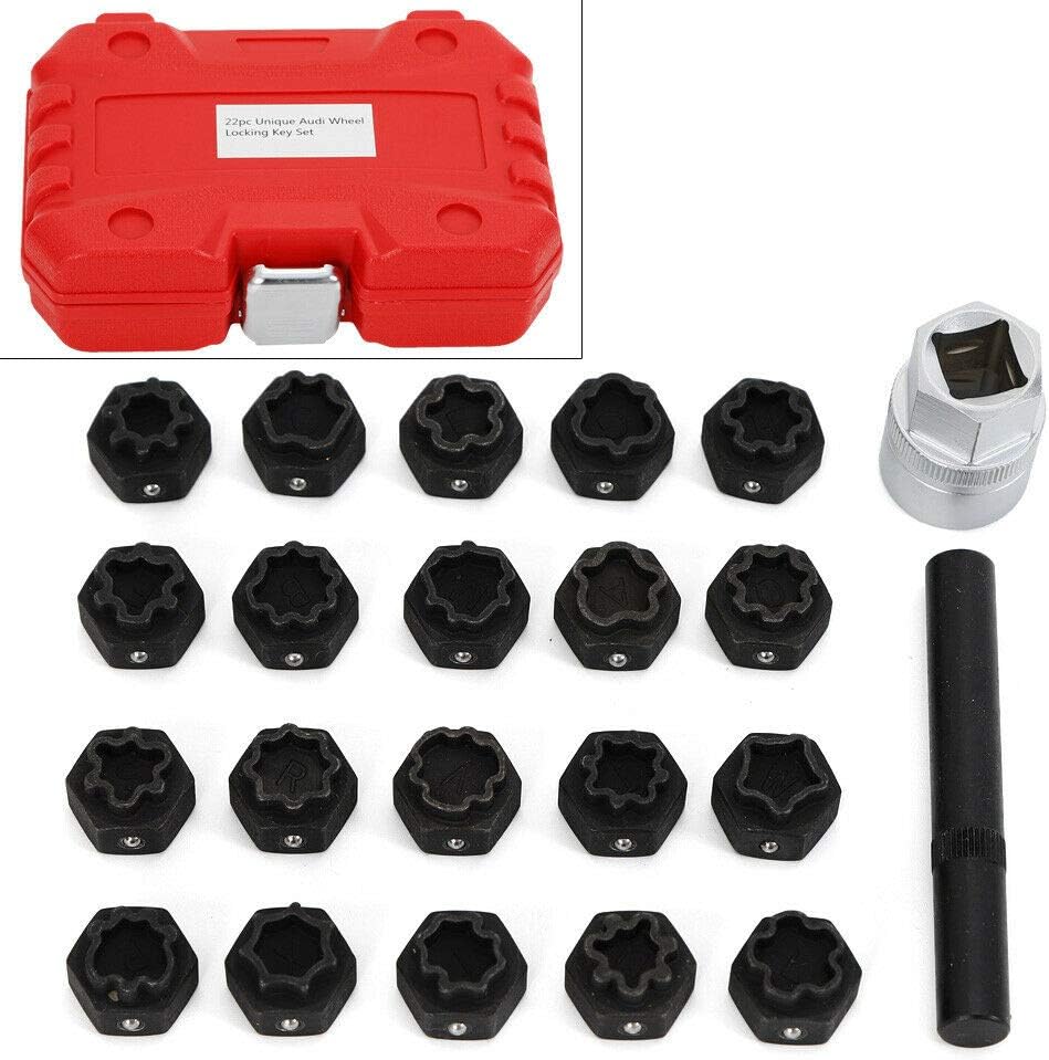 22Pc Wheel Locking Key Lug Nut Removal Set R665