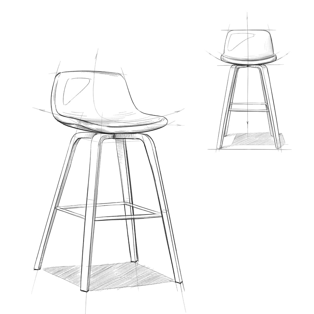 Dark Brown Faux Leather Stool F63725