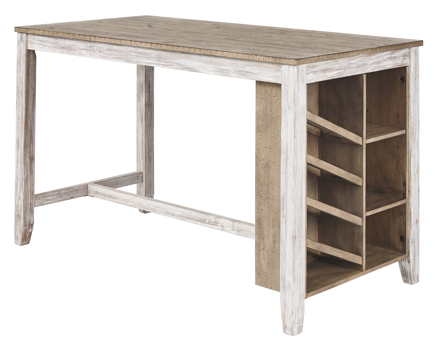 White/Light Brown Counter Height Dining Table S24702