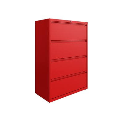 Red 4-Drawer Lateral Filing Cabinet E73941