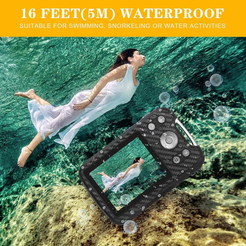 Waterproof Digital Camera Full HD 1080P 16 MP Underwater Camcorder with Rechargeable Battery (Blue-2) Pack of 2 R877250