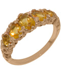 9k Rose Gold Citrine Womens Band Ring B115772
