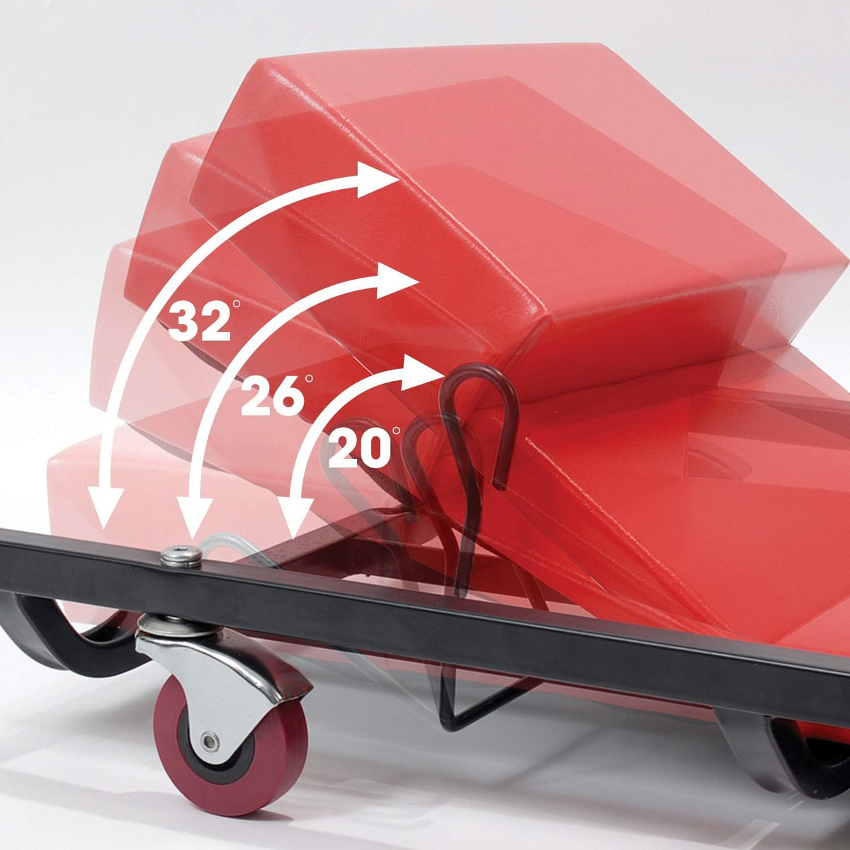 40 Padded Mechanic Cart with Adjustable Headrest and 6 Casters Q3959