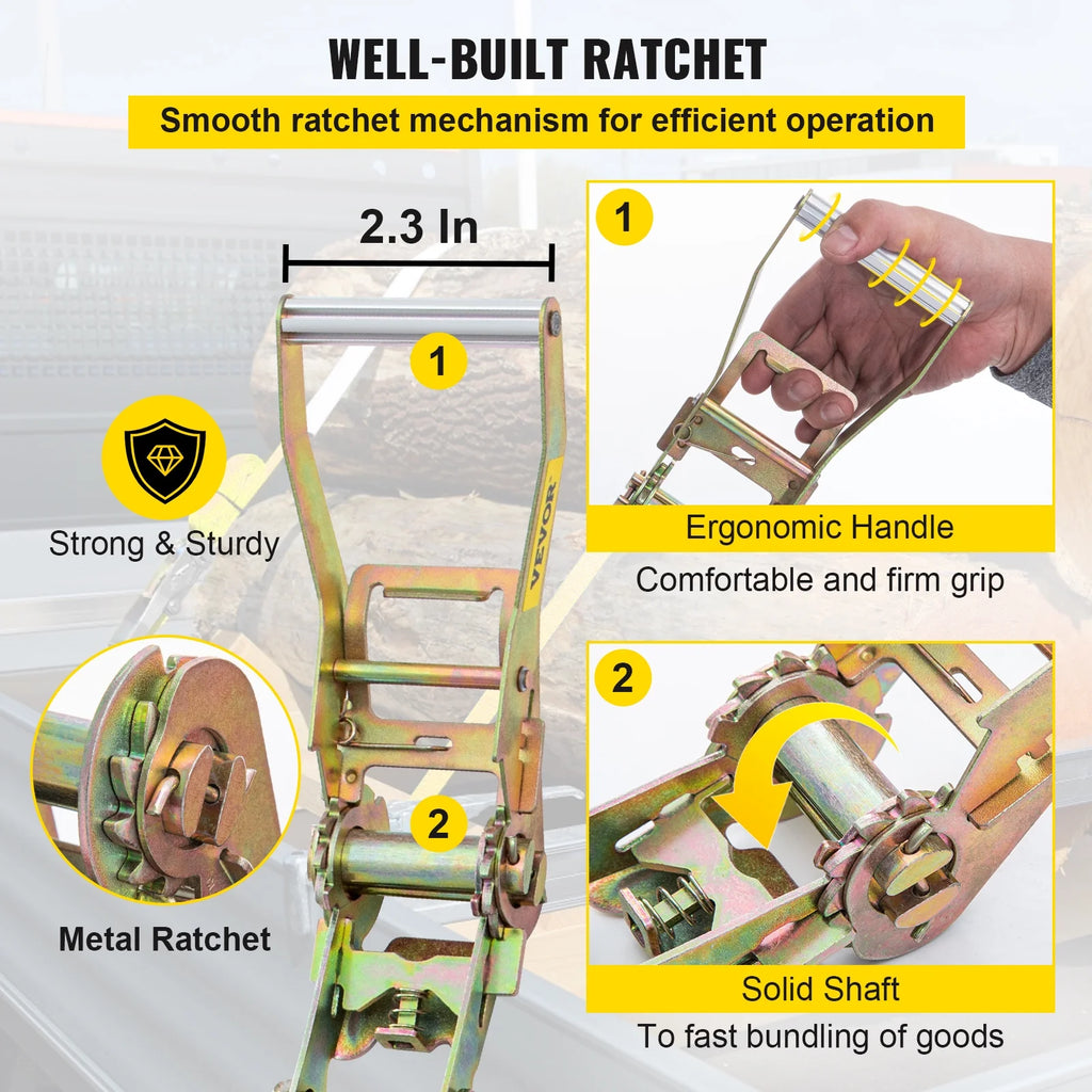 Green Polyester Ratchet Tie Down Strap 12 PCs U853