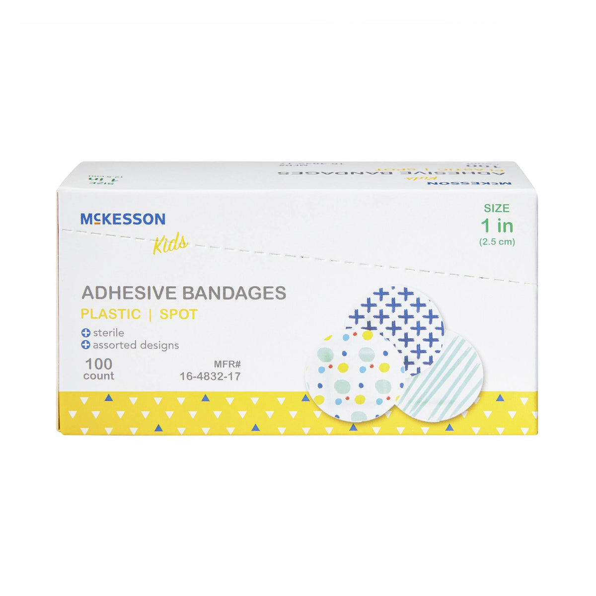 Kids Adhesive Spot Bandage, 1-Inch Diameter, Case of 2400 X910838