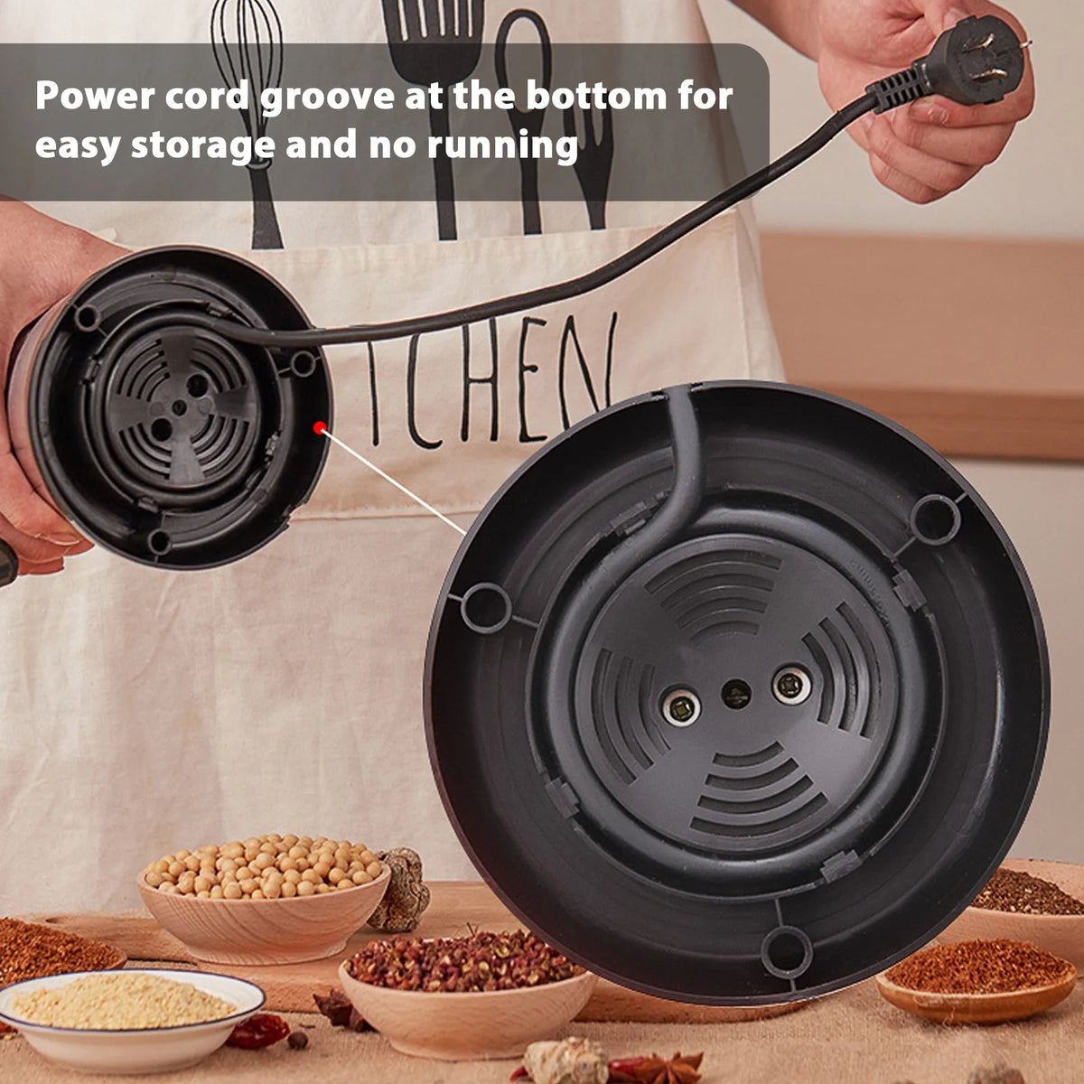 Stainless Steel Electric Coffee Grinder 200W B33596