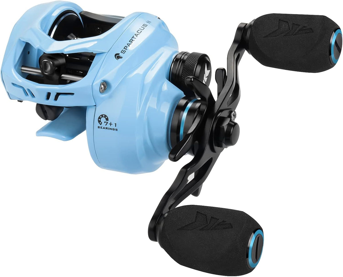 6oz Ultralight Baitcasting Fishing Reel, 17.6 LB Carbon Fiber Drag, 7.2:1 Gear Ratio, Pack of 2 C5566