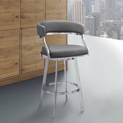 Brushed Stainless Steel Swivel Bar Stool A516