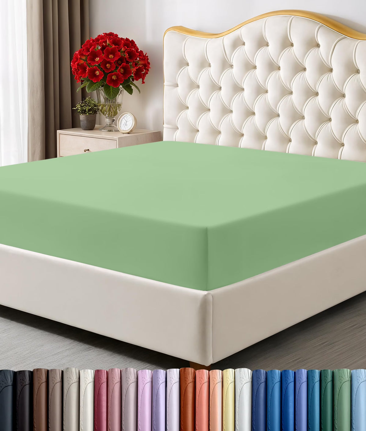 Queen Size 14 Inch Deep Pocket Microfiber Fitted Sheet G9593