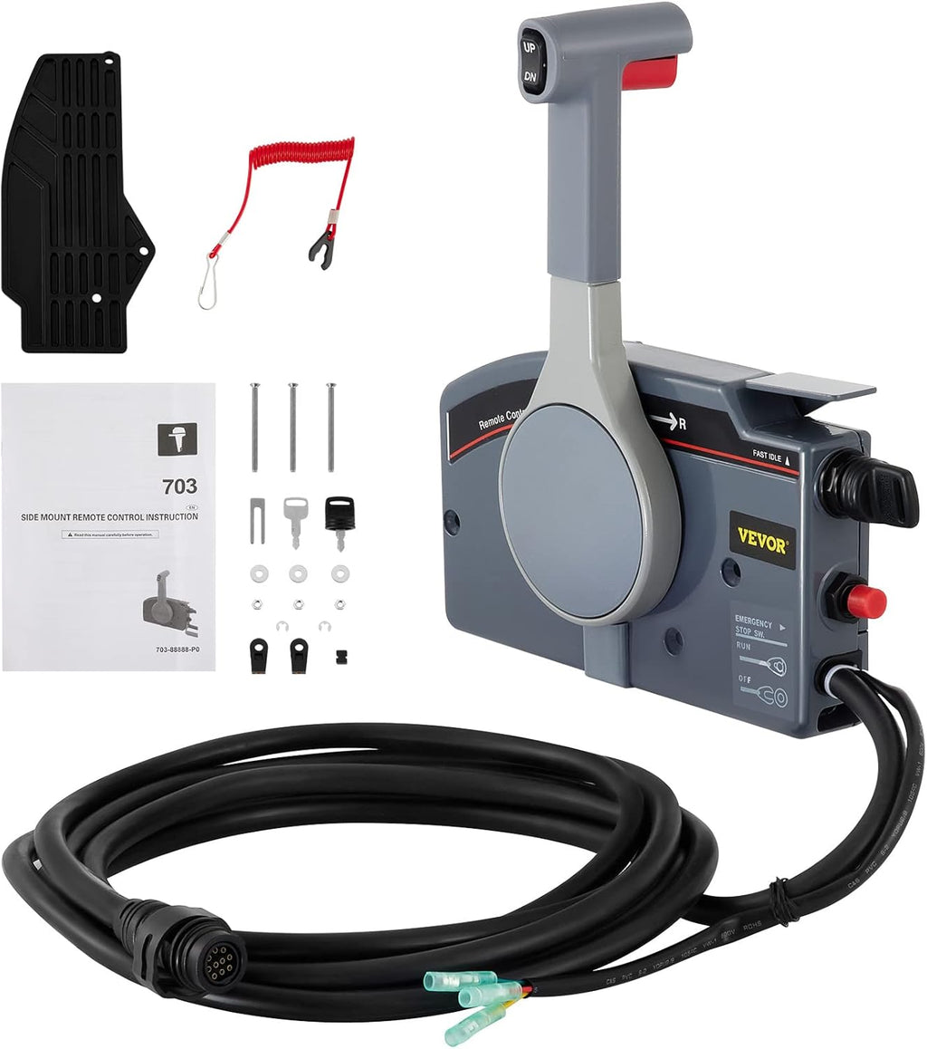 Outboard Remote Control Box Side Mount 10 Pin Cable 19.6 Feet Harness Z92051