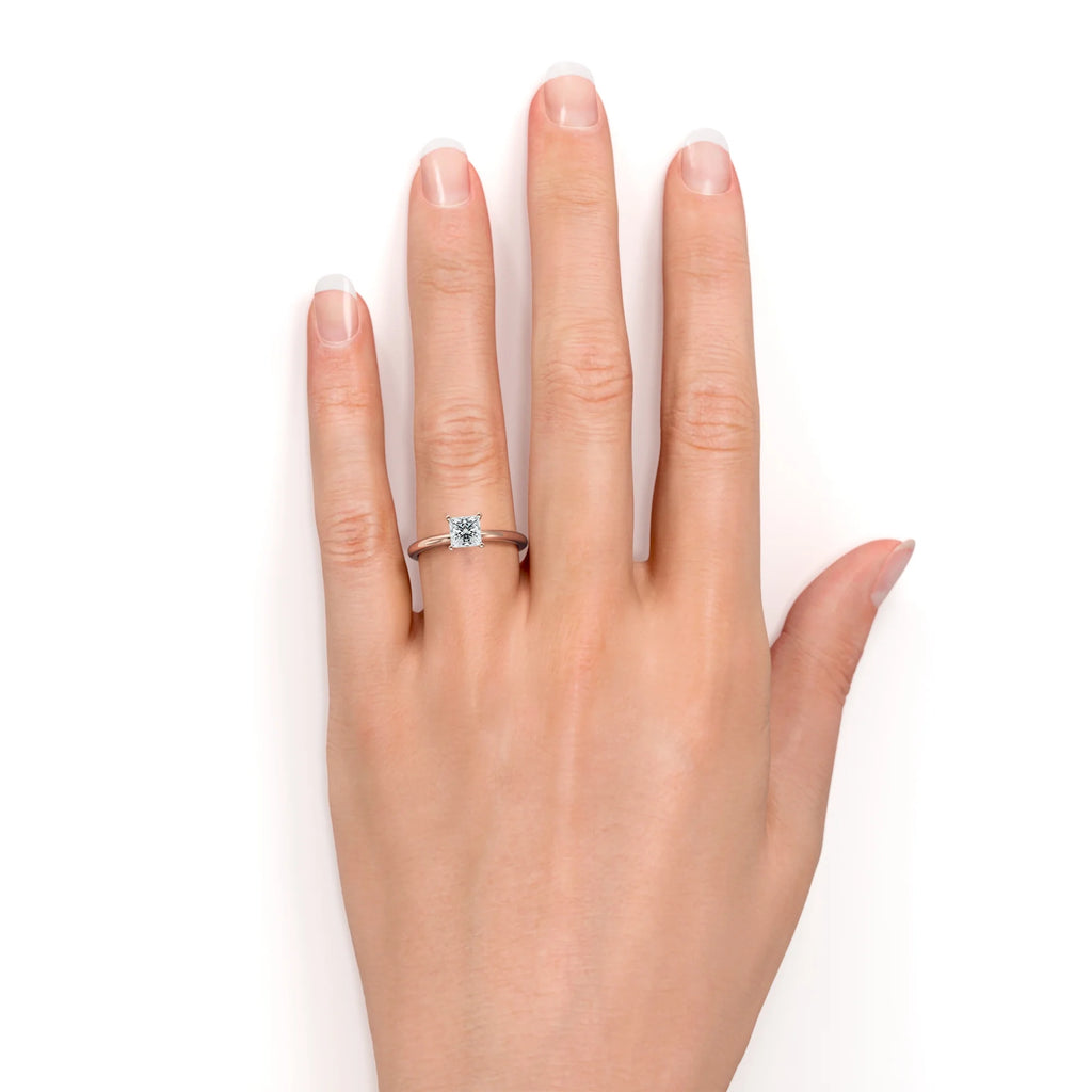 10k Rose Gold Princess Cut Moissanite Engagement Ring J5181