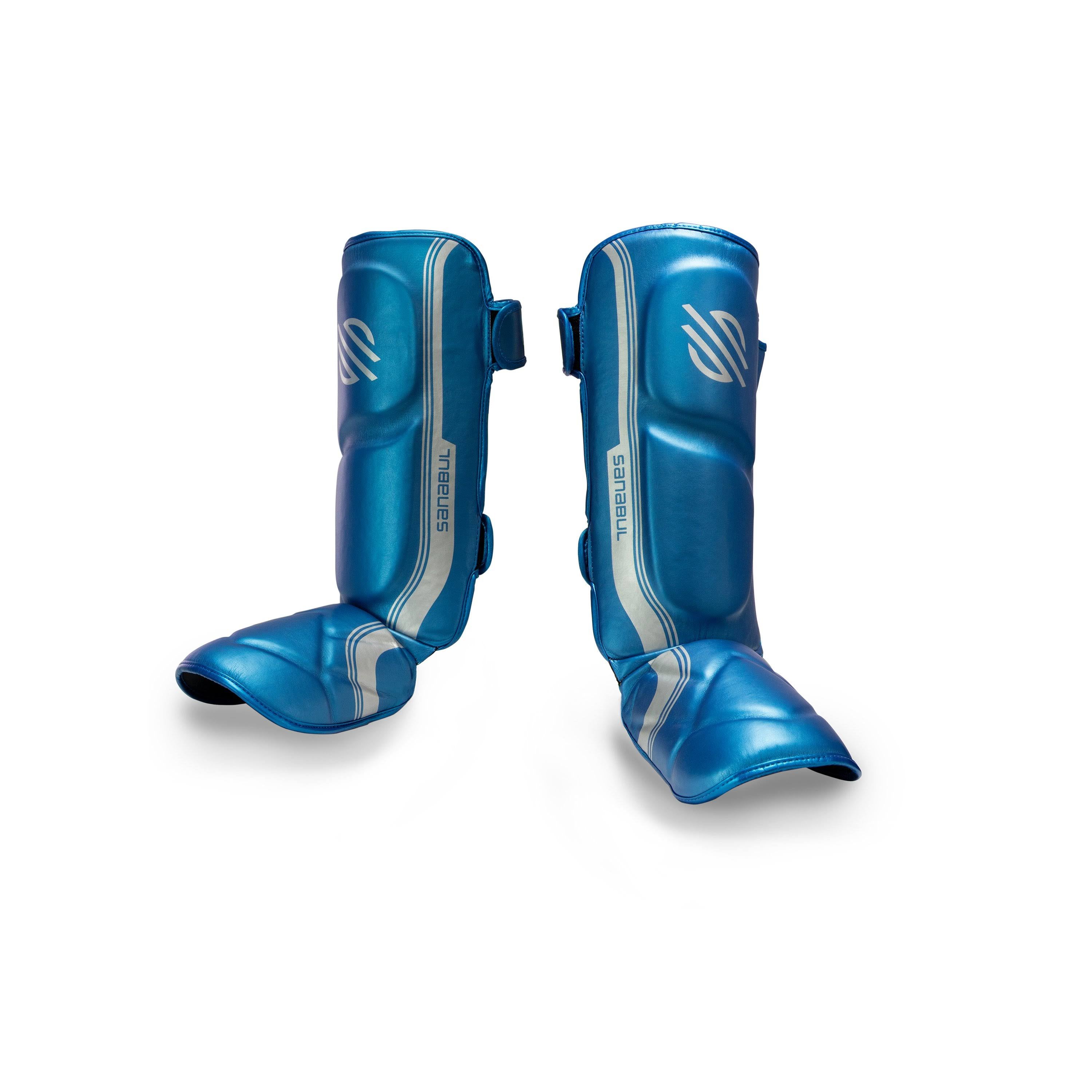 Blue/Silver L/XL MMA Shin Guards D954