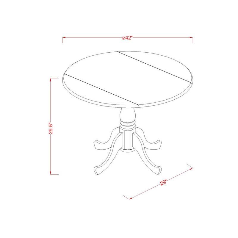 3PC Dining Room Table with Two Drop Leaves and Wood Seat Chairs D889655