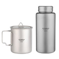 1L Titanium Water Bottle with 750ml Water Cup Leakproof Sport Water Bottle and Coffee Mug S9072