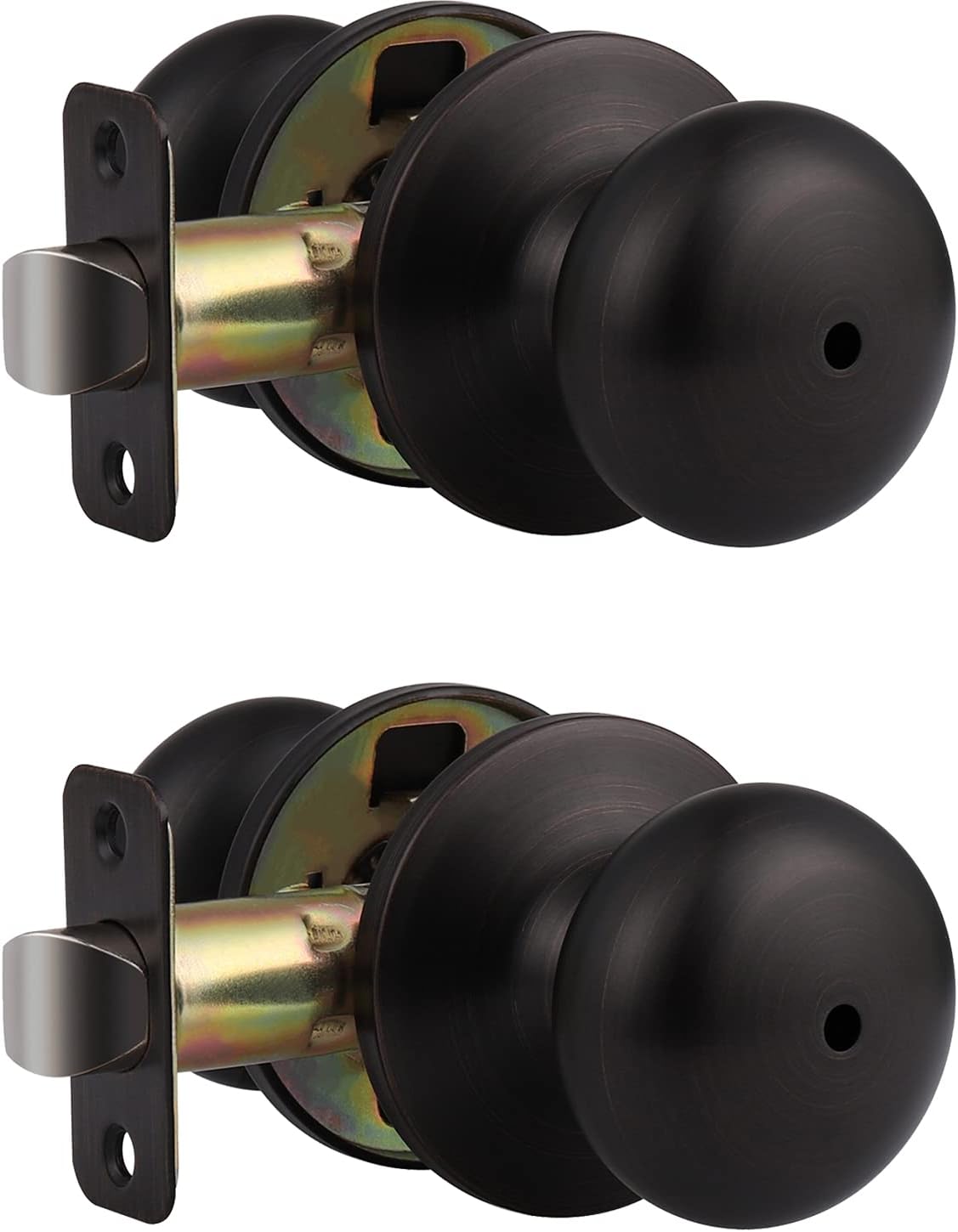 6 Pack Oil Rubbed Bronze Round Door Knob Set B7607