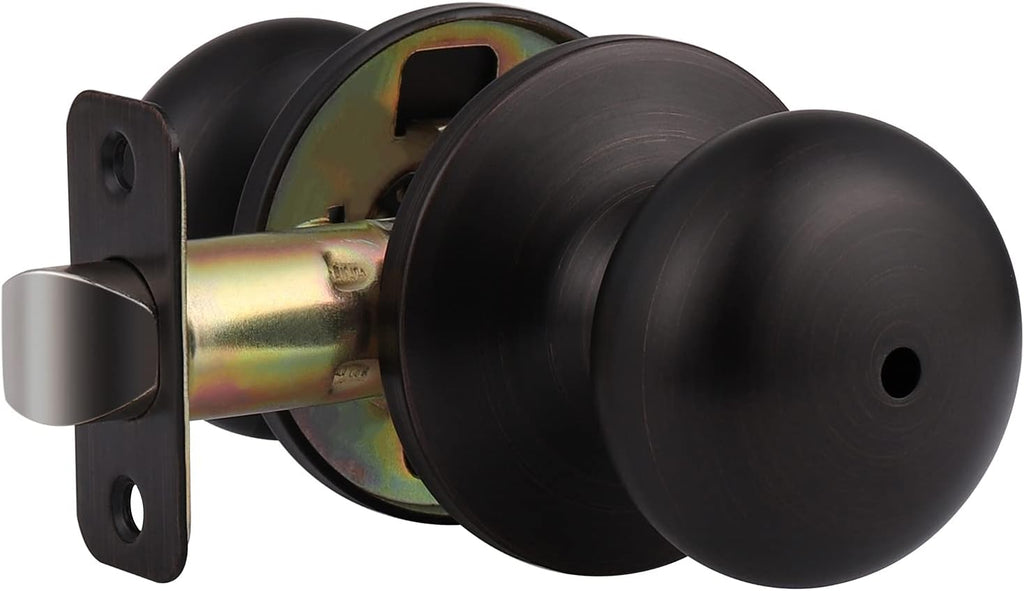 6 Pack Oil Rubbed Bronze Round Door Knob Set B7607