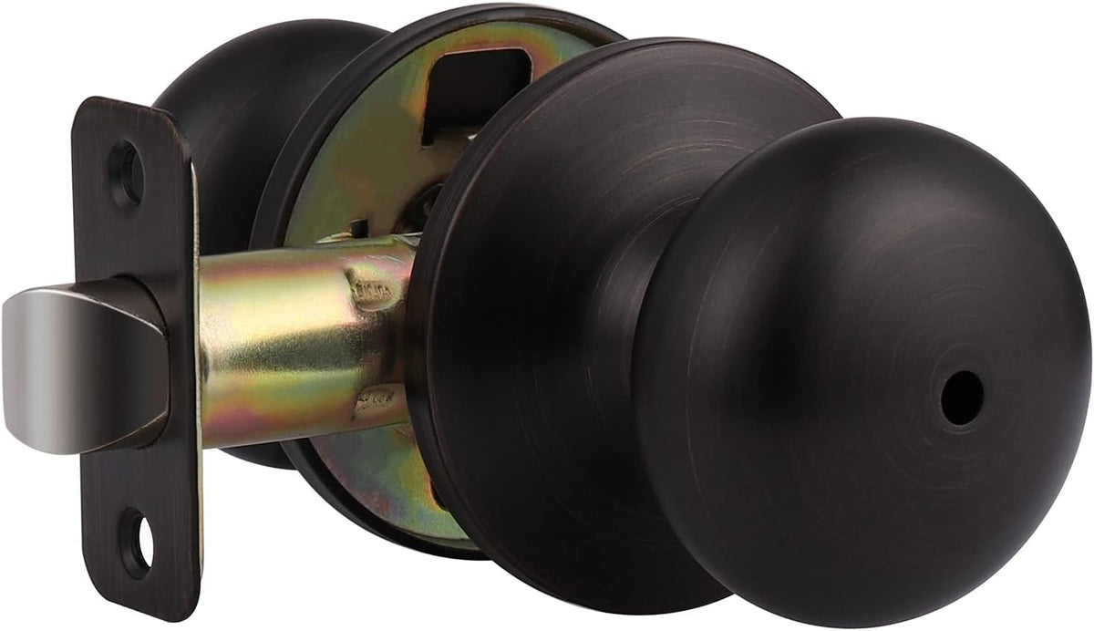 6 Pack Oil Rubbed Bronze Round Door Knob Set B7607
